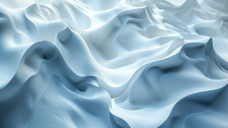 Abstract 3d rendering of blue wavy surface. Beautiful background with smooth linesの素材