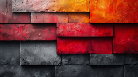 3d rendering of the national flag of Indonesia painted on a stone wallの素材