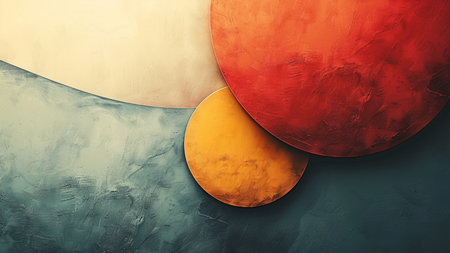 Abstract background with colorful geometric shapes. 3d rendering, 3d illustration.の素材