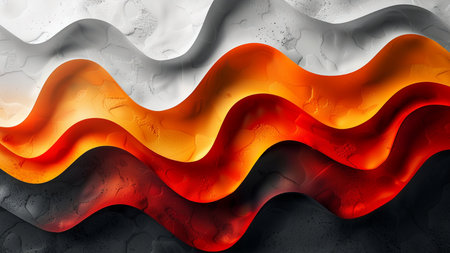 3d illustration of abstract background with red, orange and black wavesの素材