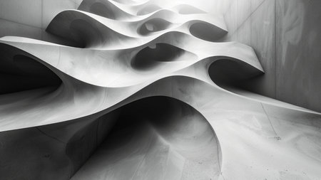 Abstract architecture background. Modern architecture design. 3d render illustration.の素材