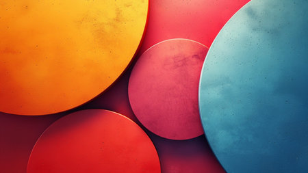 Colorful abstract background with geometric shapes. 3D Rendering.の素材