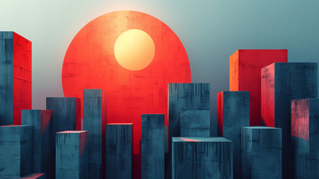 3d rendering of abstract geometric shapes. Futuristic background design.の素材