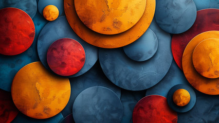 abstract background of planets in space. 3d render illustration.の素材