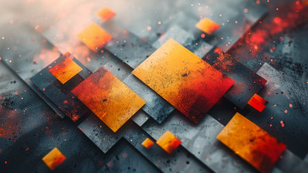 Abstract background with geometric shapes. 3d rendering toned image double exposureの素材