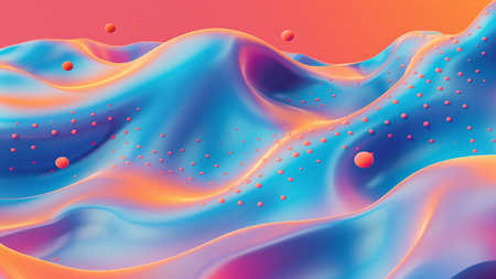Colorful liquid abstract background. 3d rendering, 3d illustration.の素材