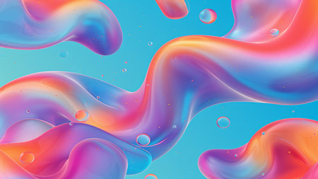 Abstract colorful background with liquid drops. Vector illustration for your design.の素材