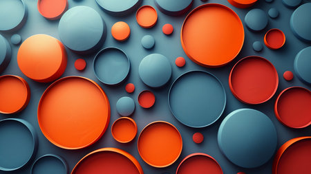 3d rendering of abstract background with colorful round shapes. Bokeh effect.の素材
