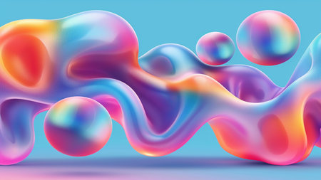 Colorful abstract liquid background. 3d rendering, 3d illustration.の素材