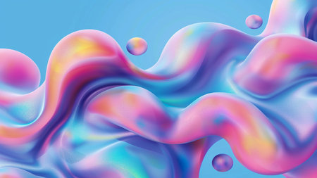 Abstract colorful background with liquid splashes. Vector illustration for your designの素材