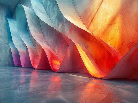 Abstract 3d rendering of modern architecture interior. Futuristic background.の素材