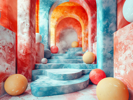 3d rendering of abstract geometric forms. Background for advertising and product presentation.の素材