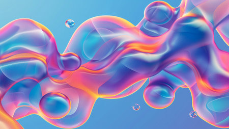 abstract background with colorful splashes of liquid. 3d renderingの素材