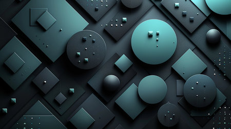 3d illustration of abstract geometric composition,digital art works.の素材