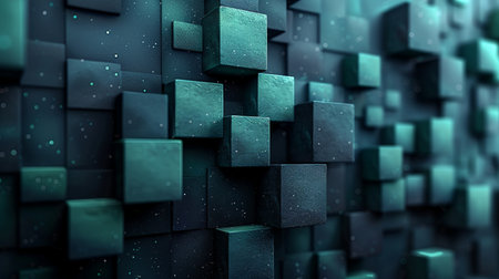 Abstract 3d rendering of chaotic cubes. Futuristic background design.の素材