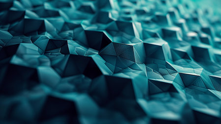 Abstract 3d rendering of chaotic low poly shapes. Futuristic background.の素材