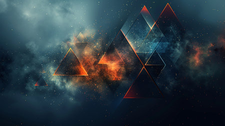 Abstract geometric background with triangles and space for text. Vector illustration.の素材