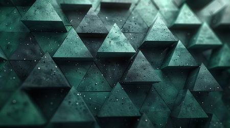 3d rendering of abstract geometric shapes in green color. Futuristic backgroundの素材