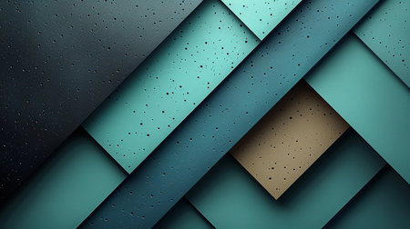 Abstract background with blue and green geometric elements. 3d rendering.の素材