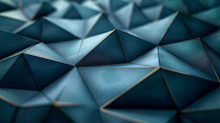 3d rendering of abstract background with polygonal shapes in blue colorsの素材