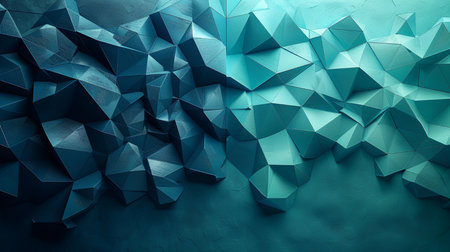 Abstract 3d rendering of low poly background. Futuristic polygonal background with geometric shapes.の素材