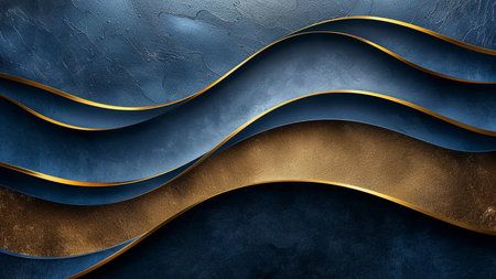Blue and gold metal background. Element for design. Template for designの素材