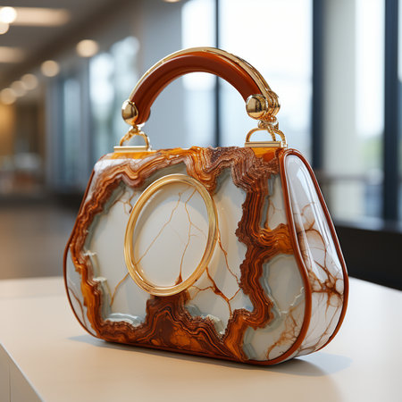 Luxury handbag in the interior. 3d rendering.の素材