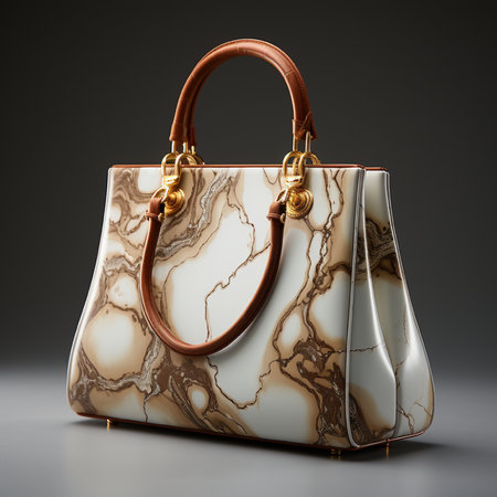 Luxury handbag on a dark background. 3d renderingの素材