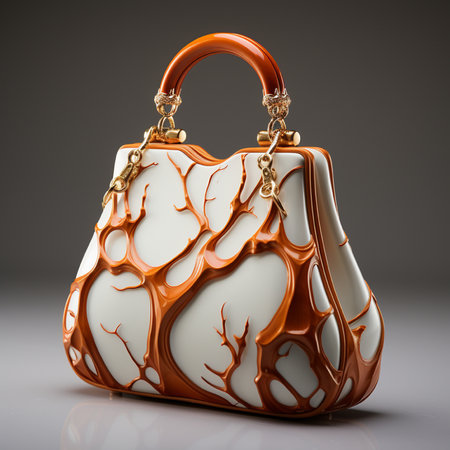 Elegant luxury snakeskin python handbag. 3D renderingの素材