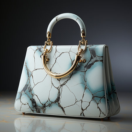 Luxury handbag on a dark background. 3d renderingの素材