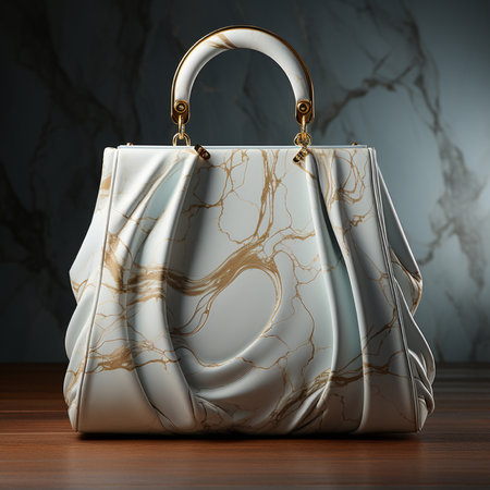 Luxury women's handbag on a dark background. 3d renderingの素材
