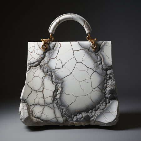 Luxury handbag made of natural stone. 3d renderの素材