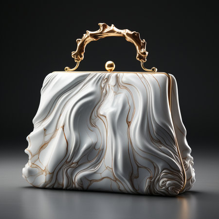 Luxury handbag on a dark background. 3d renderingの素材