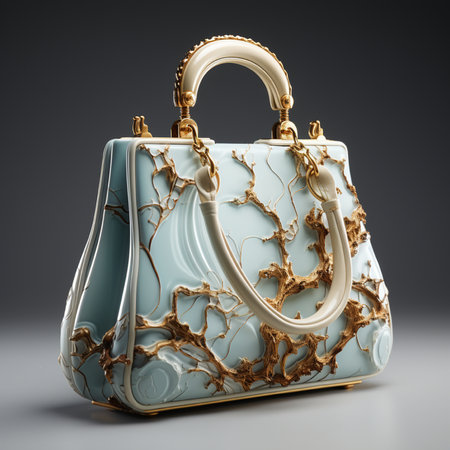 Luxury handbag on a dark background. 3d renderingの素材
