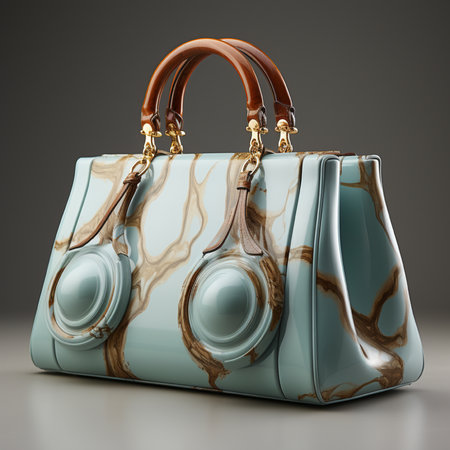 Luxury handbag on a gray background. 3d renderingの素材