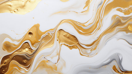 Marble abstract acrylic background. Marbling artwork texture. Agate ripple pattern. Gold powder.の素材