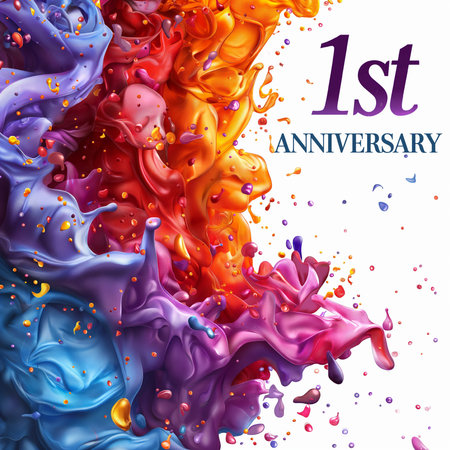 Bright paint splashes on white background. Vector illustration for your designの素材