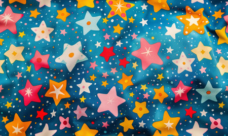 christmas background with stars and snowflakes on a blue backgroundの素材