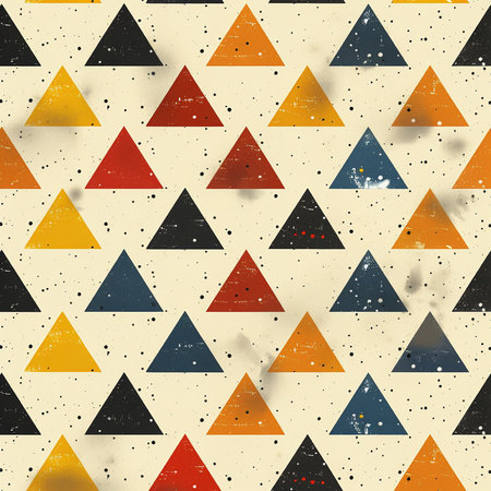 Seamless background pattern. Geometrical triangles in retro style.の素材