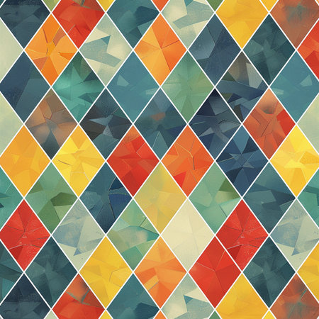 abstract background with colorful geometric pattern in retro grunge style.の素材