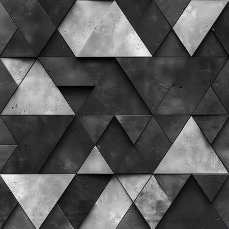 Seamless texture of gray and black triangles. Abstract background for design.の素材