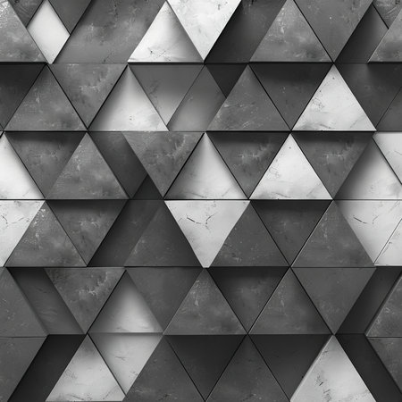 3d render, abstract geometric background, black and white polygonal patternの素材