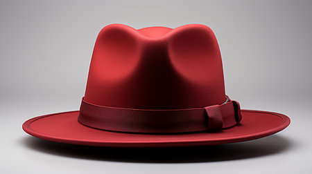 Red hat on a white background. 3d illustration. 3d renderingの素材