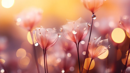 Beautiful flowers background with bokeh effect. Soft focus.の素材