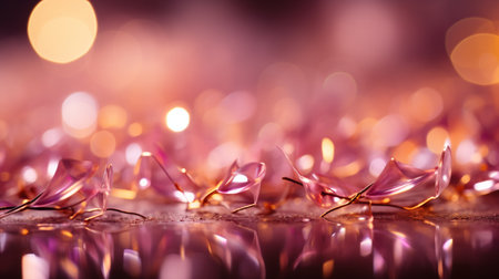 Christmas garland on bokeh background. Festive concept.の素材