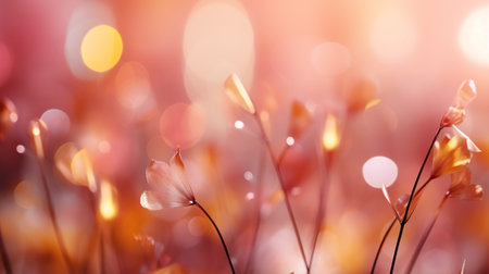 Beautiful abstract bokeh background with flowers. Soft focus.の素材