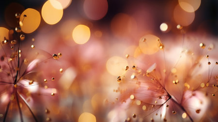 Beautiful abstract background with bokeh defocused lights and flowersの素材