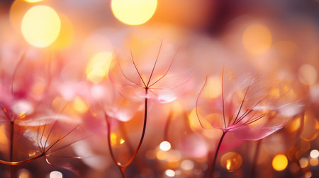 Abstract bokeh background with flowers and lights. Soft focus.の素材