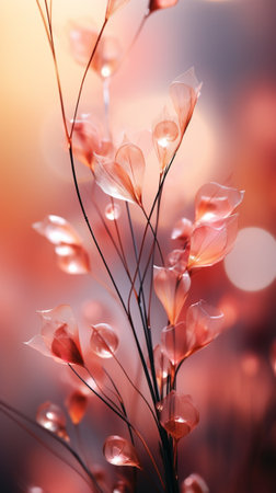 Beautiful flowers on bokeh background, close-up.の素材
