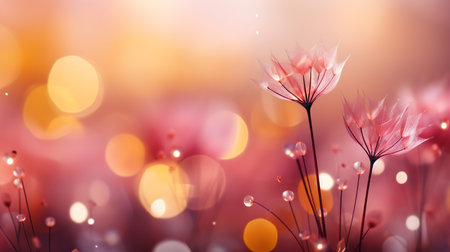 Beautiful floral background with bokeh defocused lights and flowersの素材